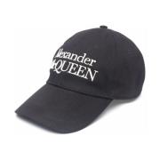 Alexander McQueen Broderad Logga Baseballkeps Svart Black, Herr