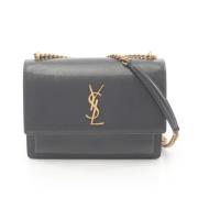 Yves Saint Laurent Vintage Pre-owned Laeder axelremsvskor Gray, Dam