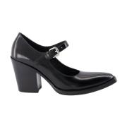 Prada Borstad läderpumps Black, Dam