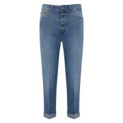 Dondup Blå Denim Jeans med Regular Fit Blue, Dam