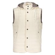 Herno Avtagbar huva Bodywarmer med gåsdun White, Herr