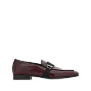 Salvatore Ferragamo Patent Loafers med Gancini Plaque Red, Herr