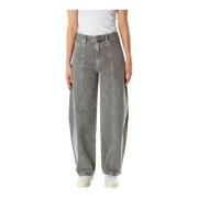 Agolde Hög Midja Volyminösa Jeans Gray, Dam