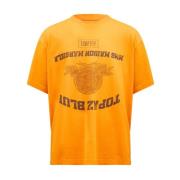 MM6 Maison Margiela Orange Topaz Blue Jersey Bomull T-shirt Orange, He...