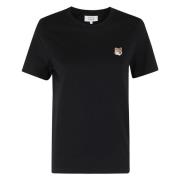 Maison Kitsuné Fox Head Patch T-shirt Black, Dam