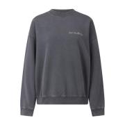 Anine Bing Stiligt Oversized Sweatshirt med Logo Gray, Dam