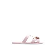 Salvatore Ferragamo Gummisandaler Lilou Pink, Dam