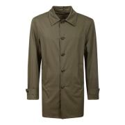 Barba Napoli Brun Nylon Trench Coat med knappar Brown, Herr