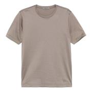 Corneliani Broderad Bomull T-shirt Tillverkad i Italien Beige, Herr