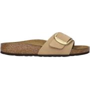 Birkenstock Madrid Buckle Nubucktofflor Beige, Dam