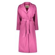 Herno Trenchcoat med logotyp och slagkrage Pink, Dam