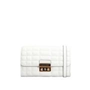 Michael Kors Elegant läder axelväska White, Dam