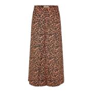 Lollys Laundry Leopardmönstrad Maxi Kjol Lunall Stil Multicolor, Dam