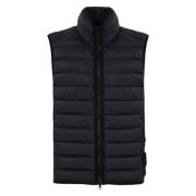 Stone Island Blå Vadderad Nylon Gilet Jacka Blue, Herr