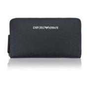 Emporio Armani Kvinnors dragkedja plånbok Snygg design Black, Dam