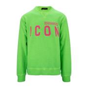 Dsquared2 Herr Pullover Sweatshirt med 'Icon' Print Green, Herr