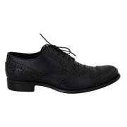 Dolce & Gabbana Bl Lder Wingtip Klnningsskor Blue, Herr