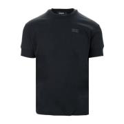 Dsquared2 Svart Oversized T-shirt med Ribbad Krage Black, Herr