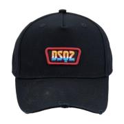 Dsquared2 Broderad Logotyp Baseballkeps Spänne Stängning Black, Unisex