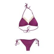 Miss Bikini Spets Bikini Set Purple, Dam