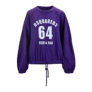 Dsquared2 Dam Pullover Sweatshirt med Märkes Tryck Purple, Dam