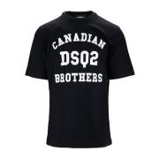 Dsquared2 Herr Tryckt Bomull T-shirt Black, Herr