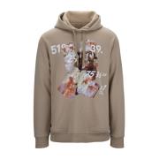 Burberry Hoodie med grafiskt tryck och dragsko Beige, Herr