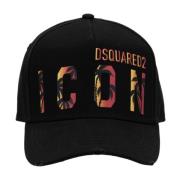 Dsquared2 Ikonisk Baseballkeps med Spänne Stängning Black, Unisex