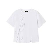 Twinset Handbroderad T-shirt White, Dam