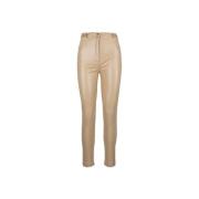 Elisabetta Franchi Dam Skinny Byxor med Dragkedja Beige, Dam