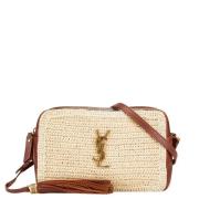 Yves Saint Laurent Vintage Pre-owned Tyg axelremsvskor Beige, Dam