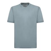 Canali Himmelblå Ribbad T-shirt Blue, Herr