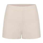 P.a.r.o.s.h. Stickade Elastiska Midjeshorts White, Dam