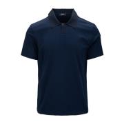 Herno Herr Knapp Polo Skjorta Blue, Herr