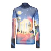 Casablanca Surreal High Neck Top Multicolor, Dam