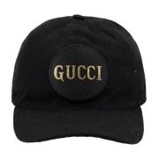 Gucci Baseballkeps med logotyp och kardborreband Black, Unisex