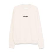 Jil Sander Logotyp Tryck Bomull T-shirt Beige Beige, Herr