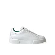 Dolce & Gabbana Elegant Portofino Läder Sneakers White, Herr