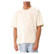 Ami Paris Beige Heavy Cotton Jersey T-shirt Beige, Herr