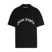 Palm Angels Svart och vit T-shirt Polo Black, Herr