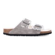 Birkenstock Shearling Arizona Sandaler Gray, Dam