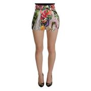 Dolce & Gabbana Blommig High-Waist Shorts Multicolor, Dam