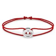 Le Gramme Rött Flätat Snöre Armband Red, Unisex