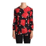 Dolce & Gabbana Sicily Printed Blouse i Svart och Röd Black, Dam