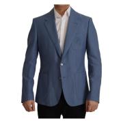 Dolce & Gabbana Elegant Linneblazer med Kerrevers Blue, Herr