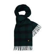 Lyle & Scott Halsduk Check Lambswool Green, Herr