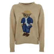 Polo Ralph Lauren Bomullströja med Polo Bear Design Beige, Dam