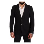 Dolce & Gabbana Elegant svart bomullsblazer Black, Herr