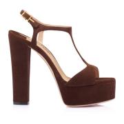 Tom Ford Bruna Plattform Sandaler Lyxig Stil Brown, Dam