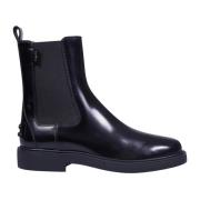 Tod's Svarta ankelboots med sidorelastik Black, Dam